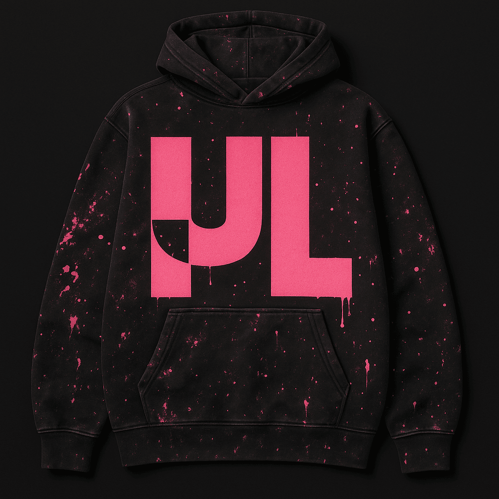 Distressed Pink Logo Hoodie